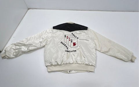 Vintage 80s United Sports Apparel Aces & Deuces Lancaster Satin Jacket Sz L