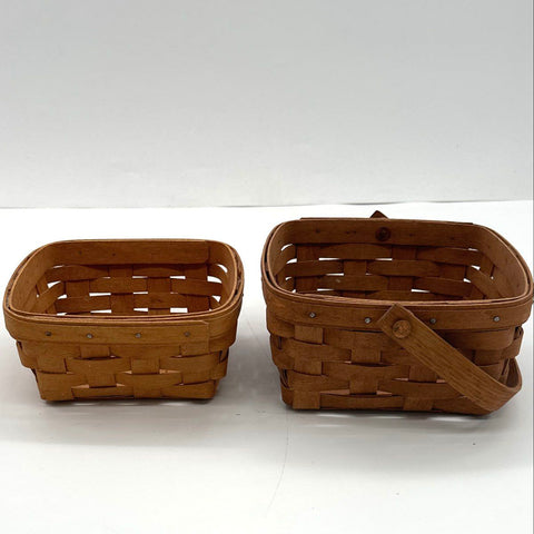 Longaberger Basket Lot 4 Pieces Century Celebration 2000 Lidded Wall Basket