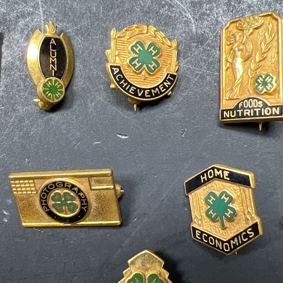 Vintage 1/20 10K Gold Filled 4 H Club Achievement Pins