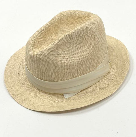 Shell's Bag's Hats Men's Natural Genuine Panama Woven Fedora Hat Maui Sz 7 3/8