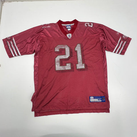 Vintage Reebok 49ers Frank Gore #21 Red Distressed Jersey Men's XL