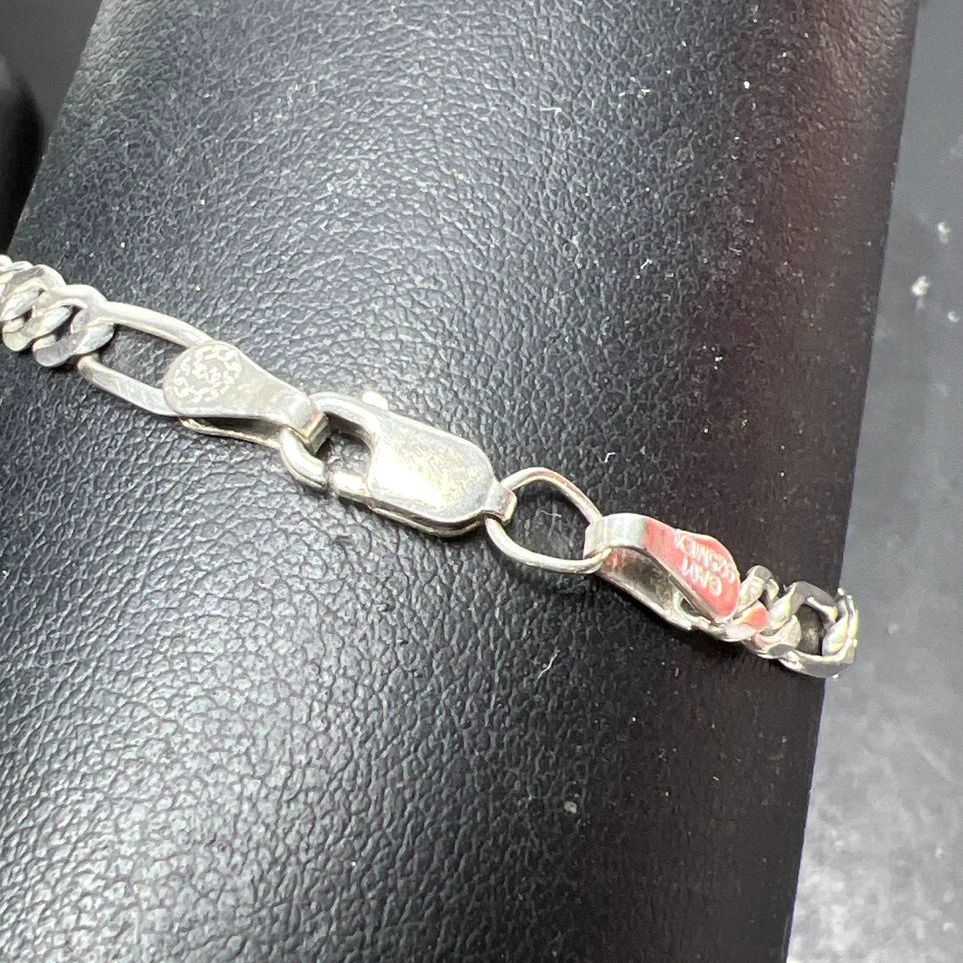 OXE Sterling Silver Figaro Chain Bracelet 4.34g