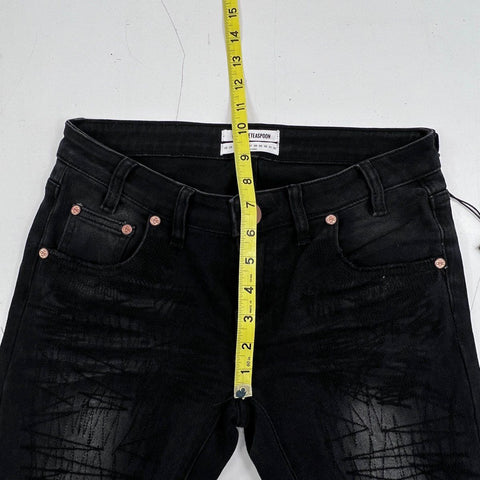 One Teaspoon Women's Freebirds II Black Distressed Fitted Leg Jeans Sz 26 NWT