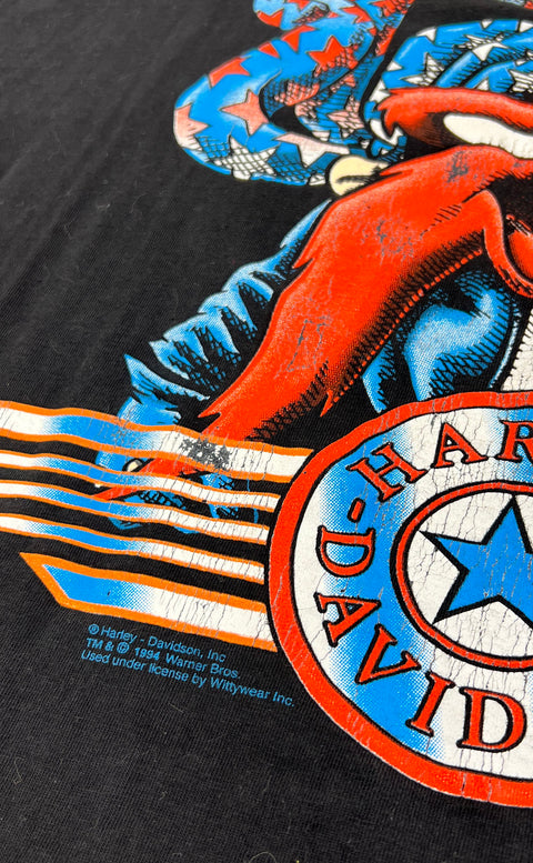 Vintage 90s Harley Davidson T-Shirt Lot Taz 1994 & Winnipeg Double Stitch Sz L