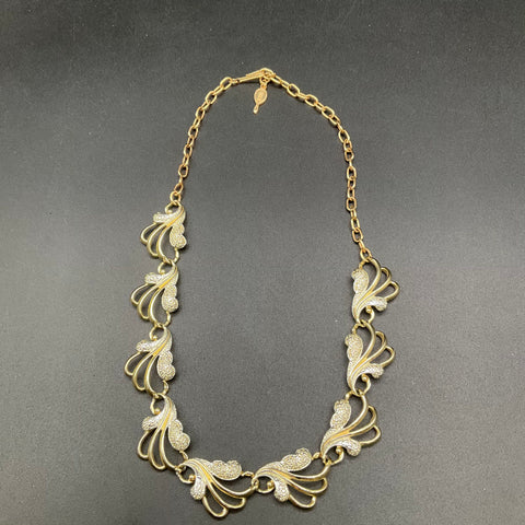 Vintage Sarah Coventry Jewelry Lot of 4 Gold Tone Necklace Clip-On Earrings