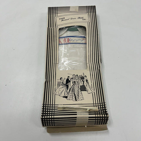 Vintage 50s Manhattan Twilight Pleated Tuxedo Dress Shirt NOS In Box Sz 15-34