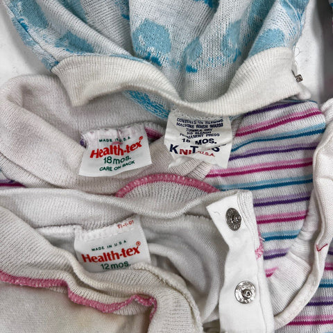 Vintage 80s 90s Baby Clothes Lot Health-tex Denim Single Stitch Sz 12-18M