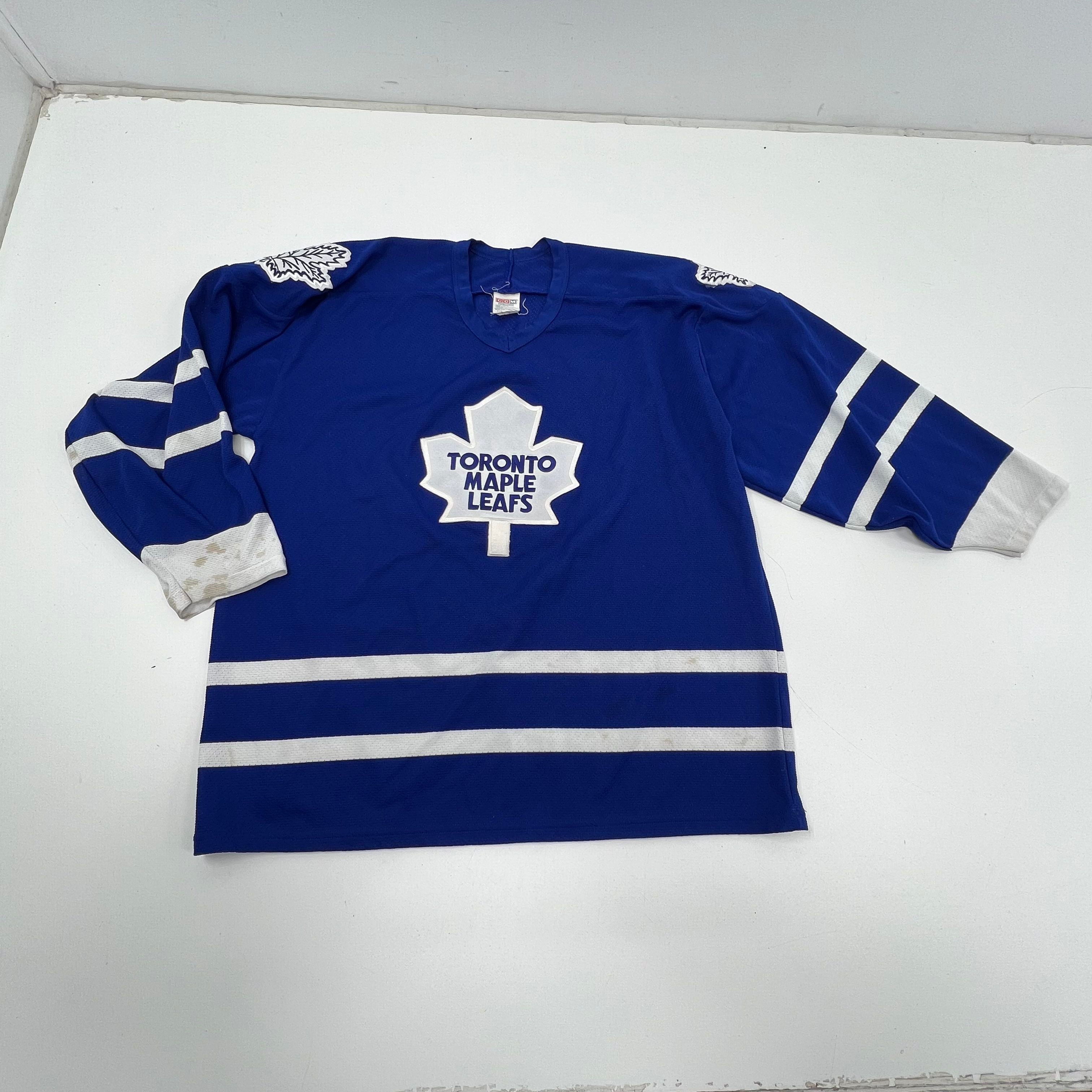 Vintage 80s CCM Toronto Maple Leafs NHL Hockey Jersey Assembled in Canada Sz XL