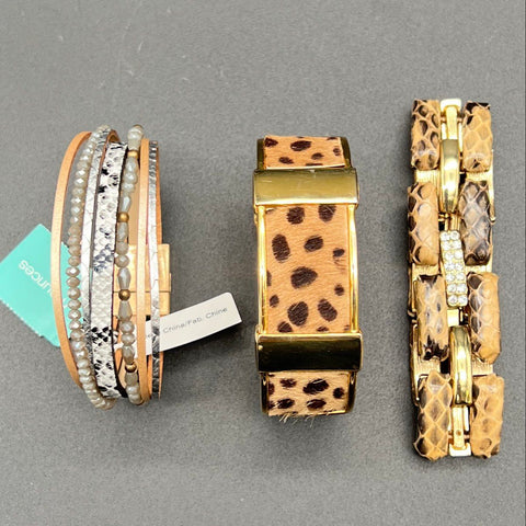 Animal Print Jewelry Lot 14pc Faux Tortoiseshell Leopard Necklace Bracelet