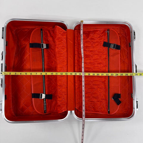 Vintage Skyway Red Tweed Wheeled Nesting Suitcase Luggage Set Lot of 2