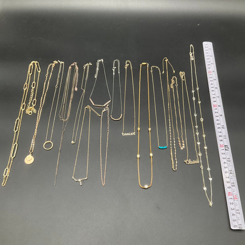 Chico's Stella & Dot Fashion Jewelry Lot of 16 Gold & Silver Tone Necklaces