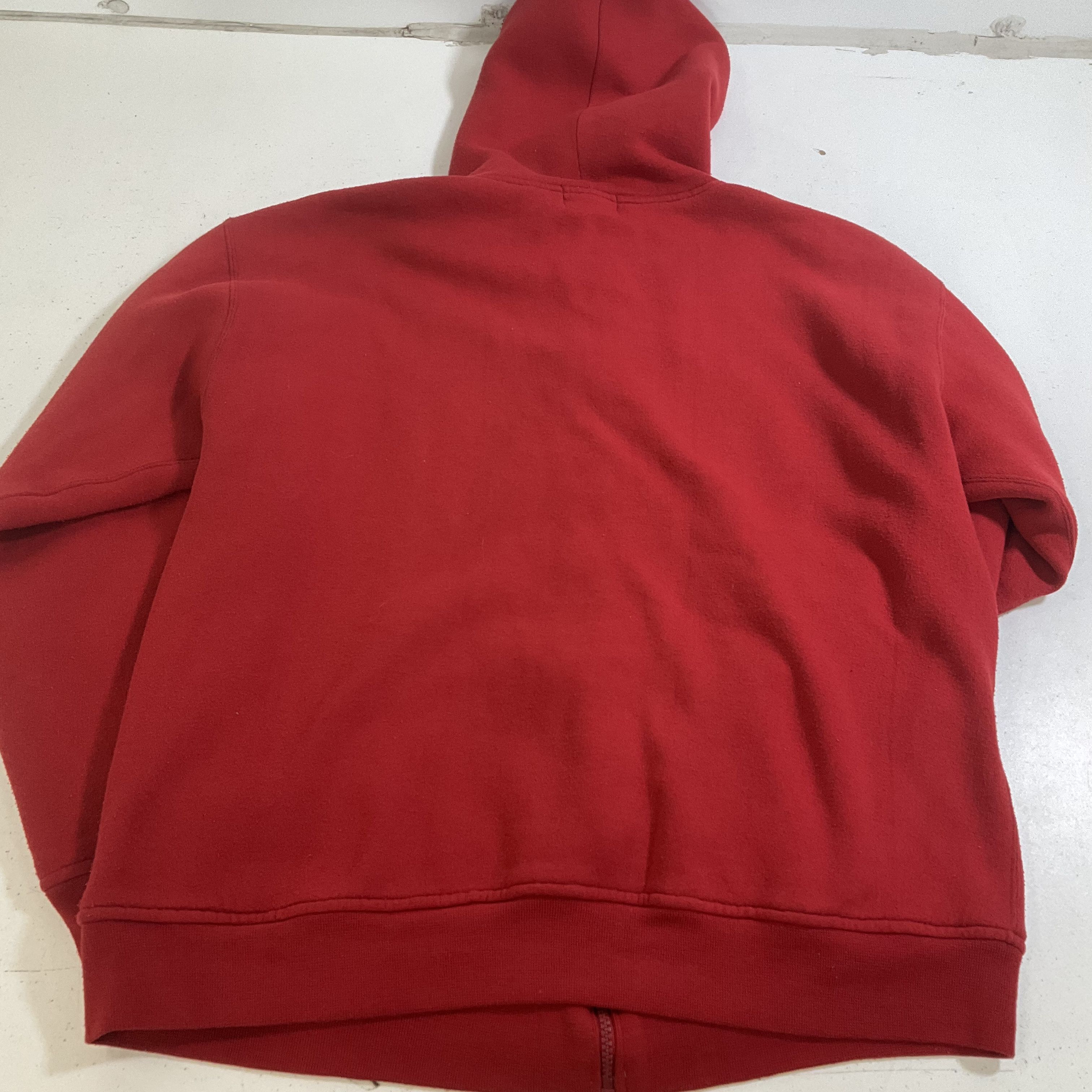 Vintage Y2K JAB Red Thermal Lined Full Zip Hoodie Sweatshirt Men's Size L