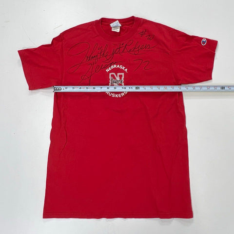 Champion Men's Red Nebraska Huskers Autographed Johnny Rodgers Heisman 72 Sz M