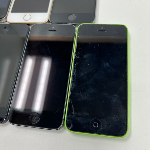 Apple iPhone 4S 5 5c 5s SE Lot of 7 Smartphones Passcode Locked For Parts