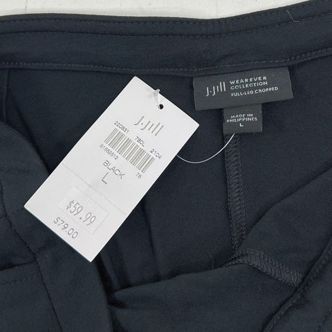 J.Jill Black Wearever Wide Leg Cropped Pants Women's L NWT