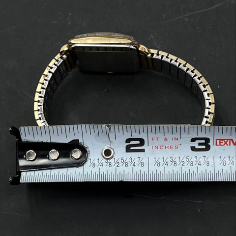 Vintage Benrus 20 Micron Gold Electroplate Bezel Square Case Expansion Watch
