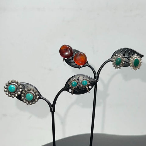 Vintage Sterling Silver Screw Back Earrings 14.54g