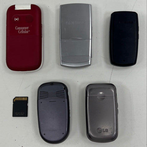 Samsung LG Doro Flip & Slider Cell Phone 5 Piece Lot For Parts Only