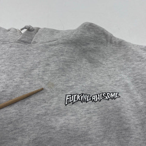 Fucking Awesome Men's Gray Graphic Pullover Hoodie Sweatshirt Streetwear Sz M