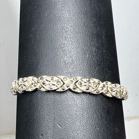 925 Sterling Silver Marcasite Tennis Bracelet 14.04g