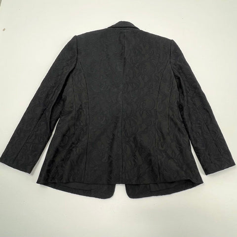 Chicos Black Label Women's NWT Black Lace Blazer Jacket Paisley Size 14