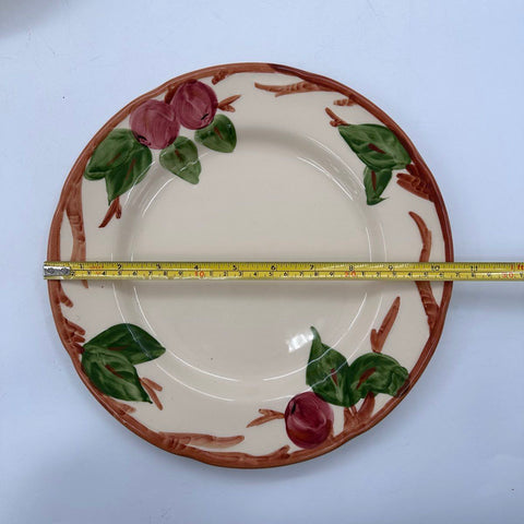 Vintage Apple Pattern Dinnerware 8pc Set 7 Dinner Plates Divided Serving Bowl