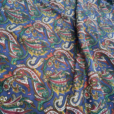 Vintage 80s Davco Paisley Print 100% Silk Robe Kimono Loungewear Sz OS