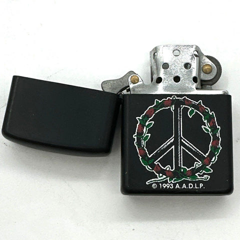 Vintage A.A.D.L.P. Lighter Lot of 2 Peace Sign & Yin-Yang 1993 1996 Not Tested