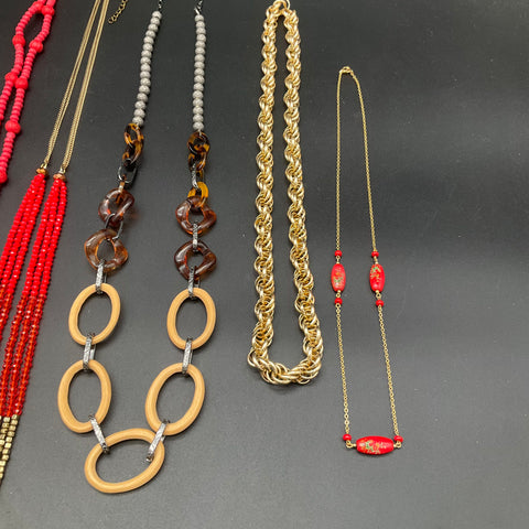 Vintage and Modern Fashion Jewelry Lot of 7 Necklaces Statement Tassels Beads