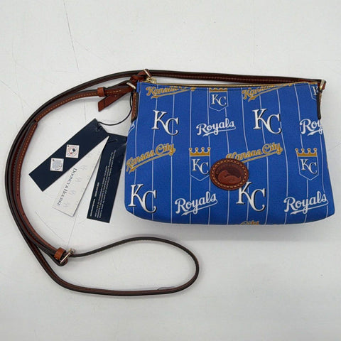Dooney & Bourke Blue Kansas City Royals Pinstripe Crossbody Pouchette Bag NWT
