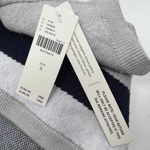 Anthropologie NWT Gray V-Neck Sweater Vest Ruffle Hem Dress Women's S