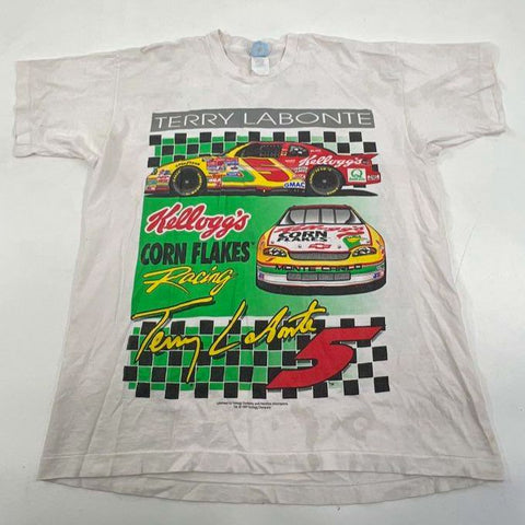 Vintage 1997 Terry Labonte NASCAR T-Shirt Kellogg's Double Sided Mens XL