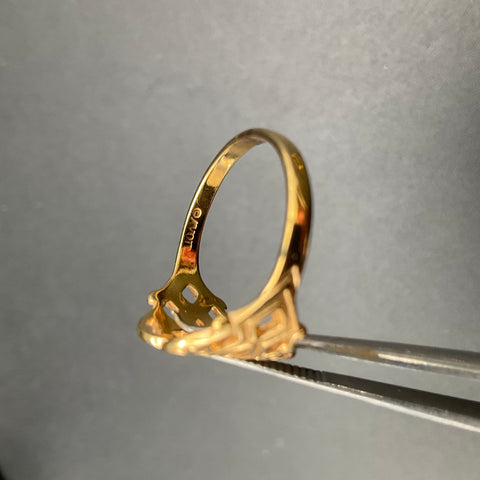 Vintage Avon Gold Tone Rhinestone Rings Lot of 2 Filigree Bypass Size 7.5 8