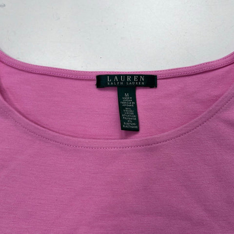 Lauren Ralph Lauren Women's Pink Belted Flounce Hem Dress NWT Size M