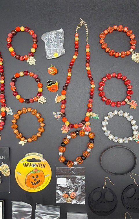 Halloween Fall Thanksgiving Jewelry Lot 40+ Pc Necklaces Bracelets Earrings 2lb