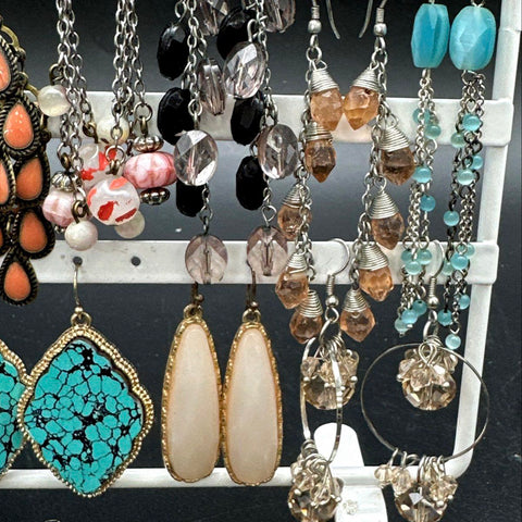 Mixed Costume Fashion Earrings Lot 26 Pairs Vintage to Modern Figural Beaded