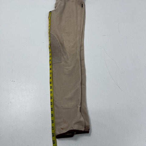 Devon Aire Women's Beige Horse Riding Jodhpurs Breeches Knee Patch Sz M
