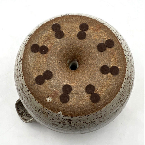 Vintage Studio Pottery Ceramic Steam Funnel Pot Speckled Stoneware Lidded