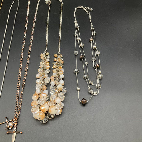 Fashion Jewelry Necklace Lot of 7 Leaf Tree of Life Skull Sword Beaded Pendants