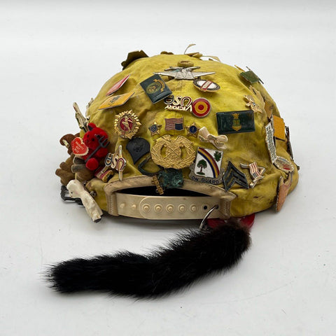 Vintage 80s Langenberg Yellow Snapback Hat Souvenir Traveler Pin Collection Sz L