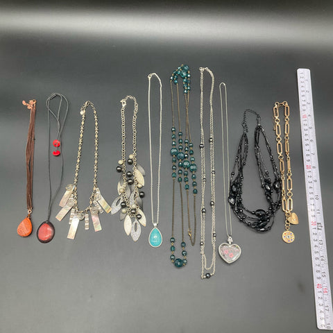 Contemporary Fashion Jewelry Lot 10 Necklaces Beaded Pendants Mixed Styles