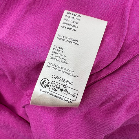 Anthropologie Maeve Green Ribbed T-Shirt Magenta Skirt Set Women's Small