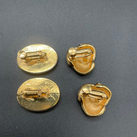 Vintage Napier Jewelry Lot of 10 Necklaces Earrings Brooch Gold Silver Tone