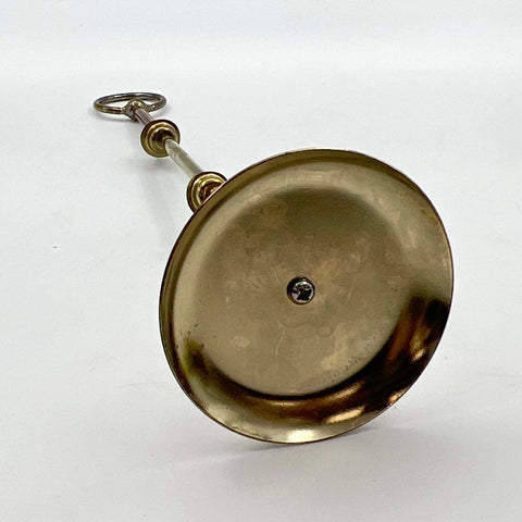 Vintage Brass Tone Metal Paper Spindle Stand Ring Top Weighted Base 15"