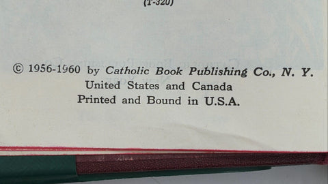 Vintage Saint Pius X Daily Missal Catholic Book Publishing Green Red Edged 1950s