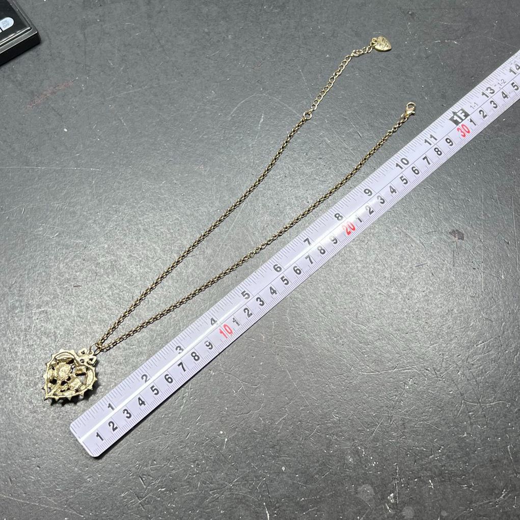 Betsey Johnson Pink Rhinestone Heart Pendant Necklace
