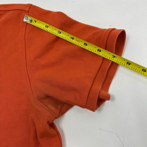 Psycho Bunny Classic Pima Cotton Polo Shirt Orange Logo Made in Peru Sz 4