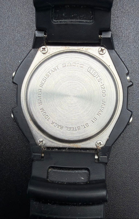 Vintage Casio TS-1200 Digital Thermometer Watch 100M Sporty
