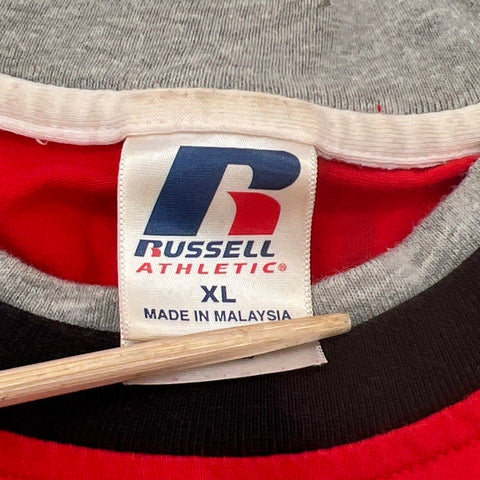 Vintage 90s Russell Athletic Football Jersey Shirt No 27 Red White Black Sz XL