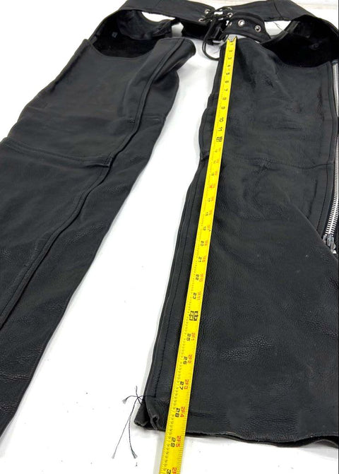 UNIK Vintage Y2K Black Leather Chaps Sturgis 2002 Lady Harley Women's XXXS